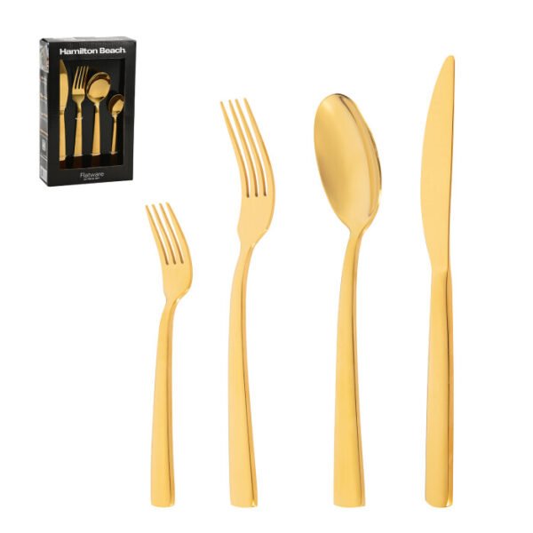 Set de Cubiertos de 24 Piezas Acero Inox Gold Hamilton Beach