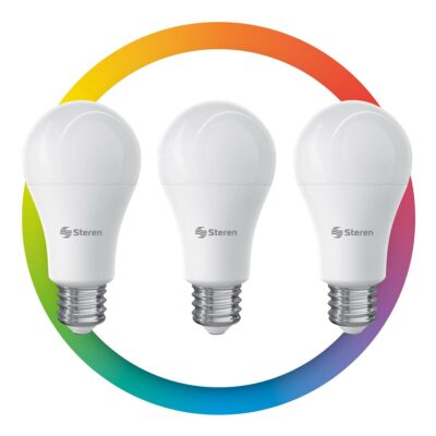 Set de 3 Focos LED Wi-Fi RGB+W Multicolor Steren