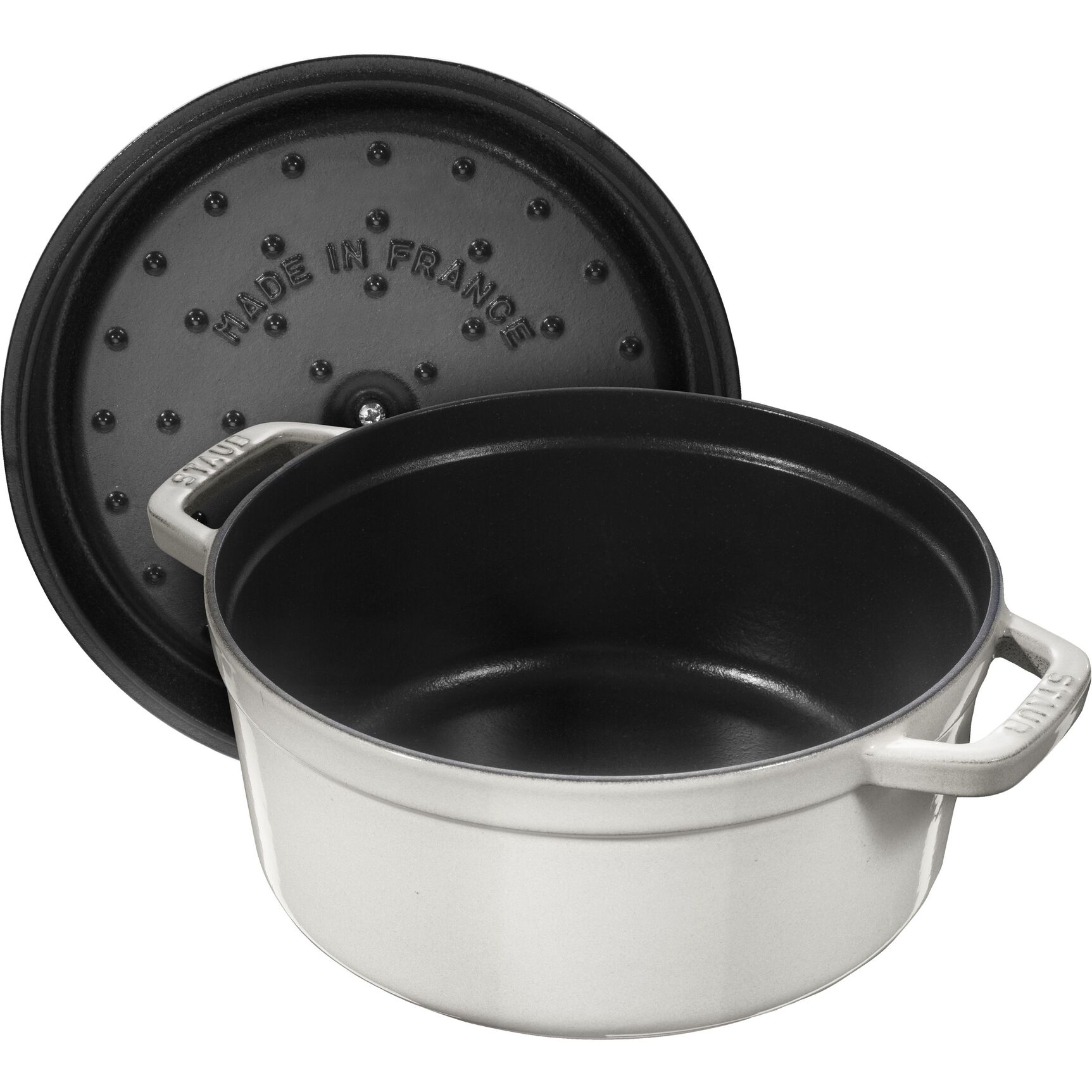 Olla de Hierro Fundido La Cocotte 22cm 2.6L Blanca Staub - Imagen 2