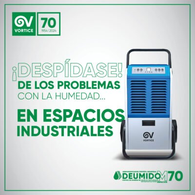 Deshumidificador Industrial Vortice Deumido M70 70 L/día para 200 m²