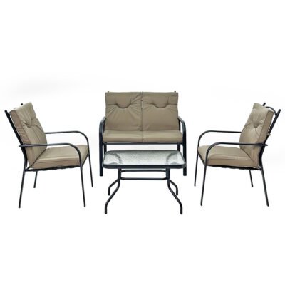 Sala 2-1-1 Tokoa con Cojines y Mesa de Centro Café Beige