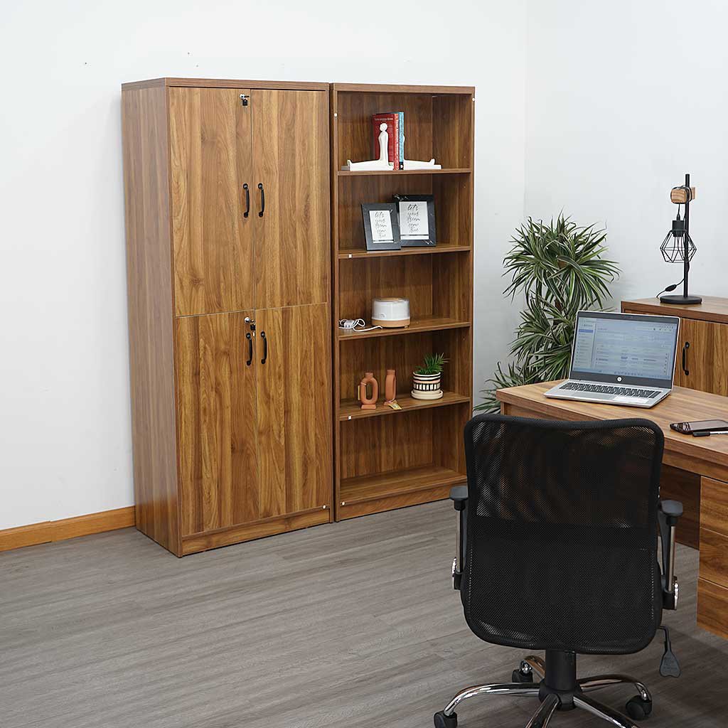 Librero Tokoa con Puertas y Llave Café - Image 5