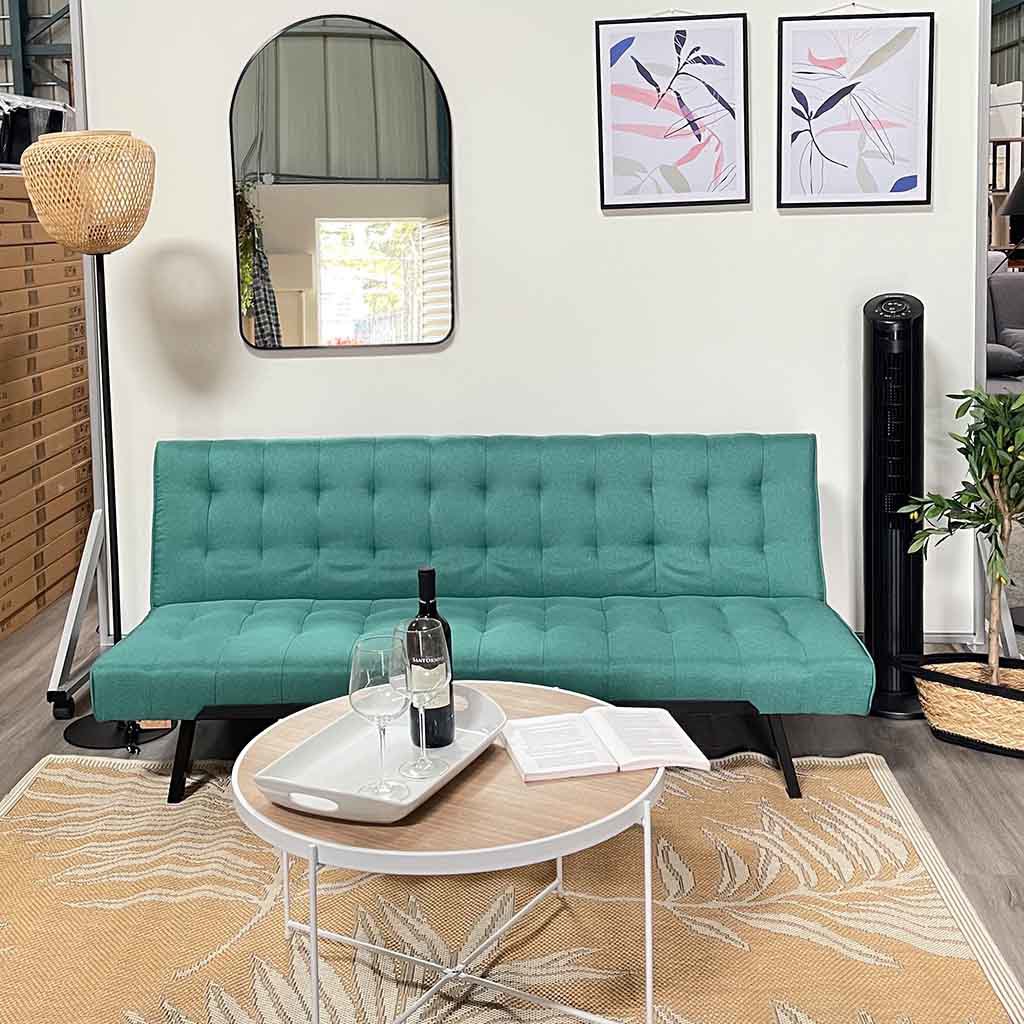 Sofá Cama Tokoa Lino Turquesa Convertible - Image 5