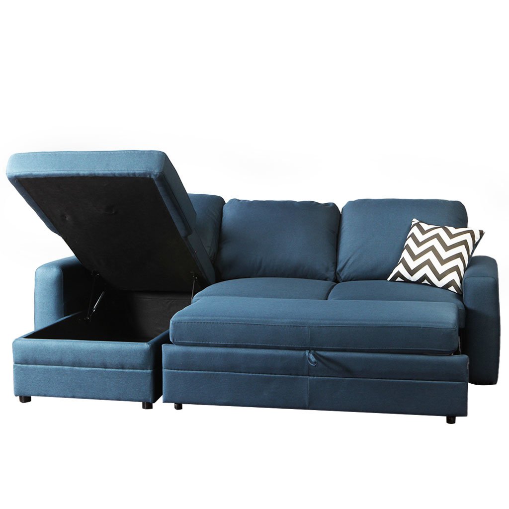 Sofá en L Tokoa Azul Marino con Baúl y Función Cama - Image 8
