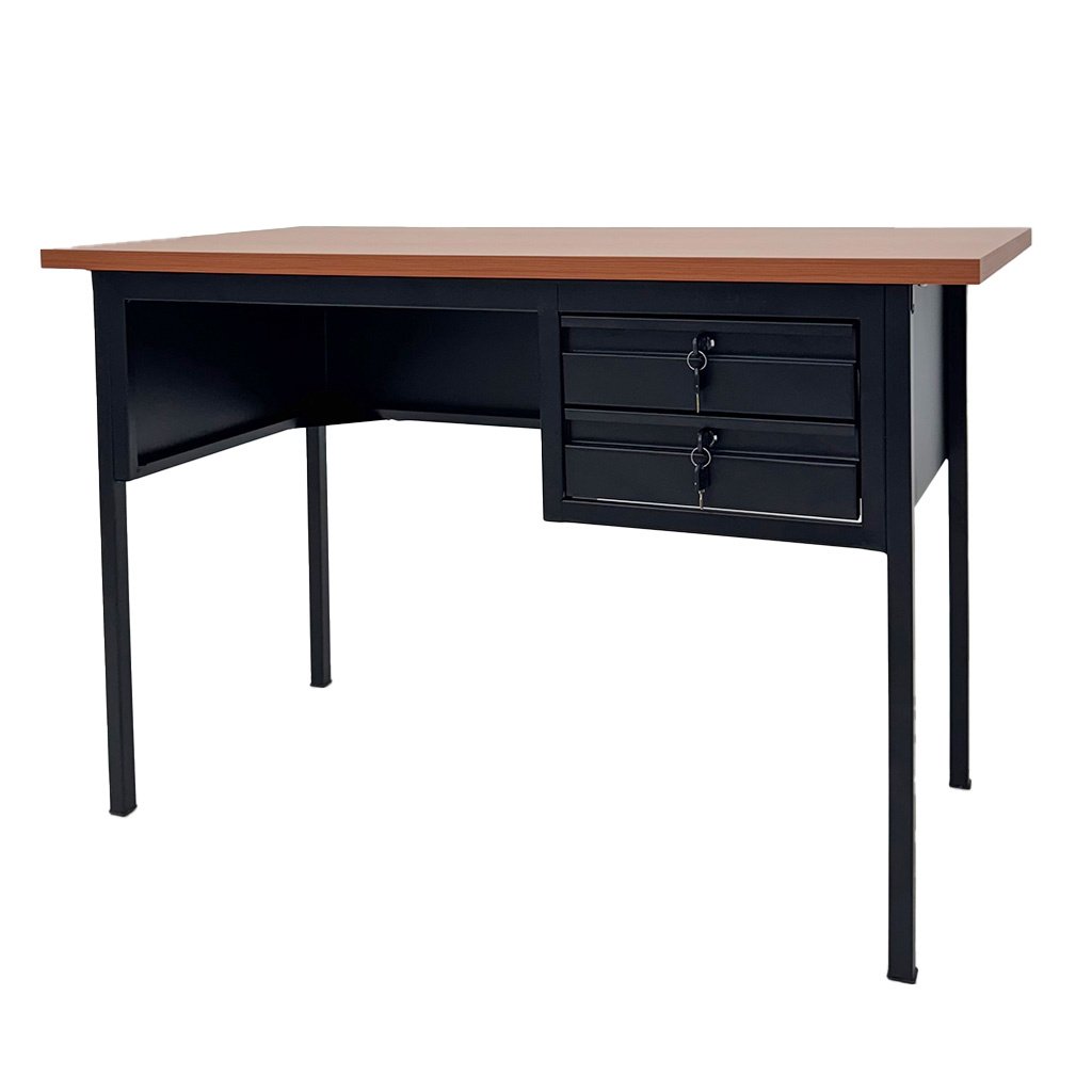Escritorio Metálico Continental 2 Gavetas Negro - Image 2