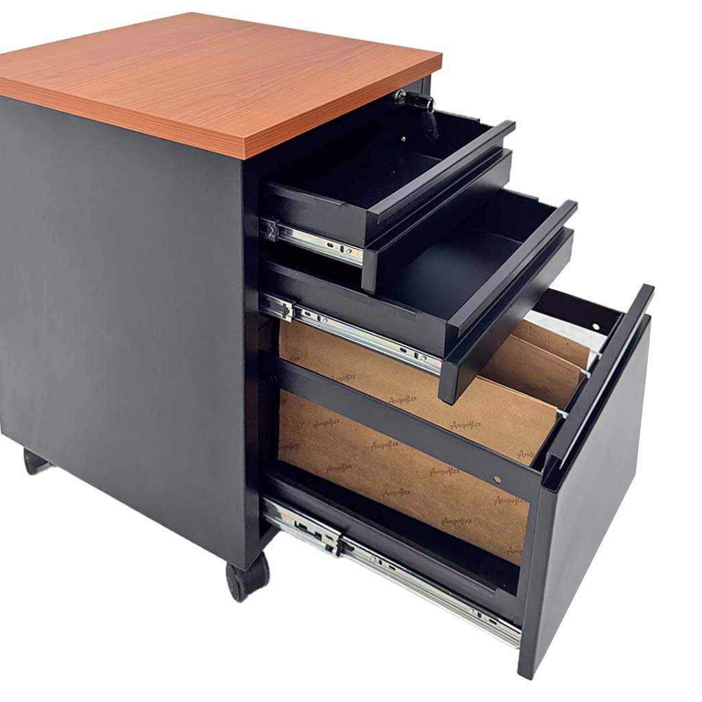 Archivero Móvil Continental 3 Gavetas Negro - Image 8