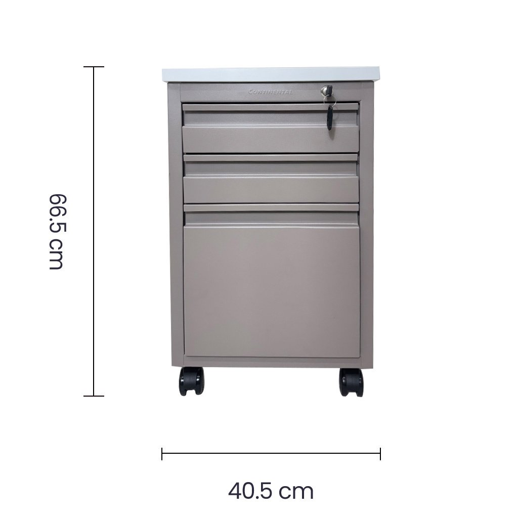 Archivero Móvil Continental 3 Gavetas Blanco - Image 3