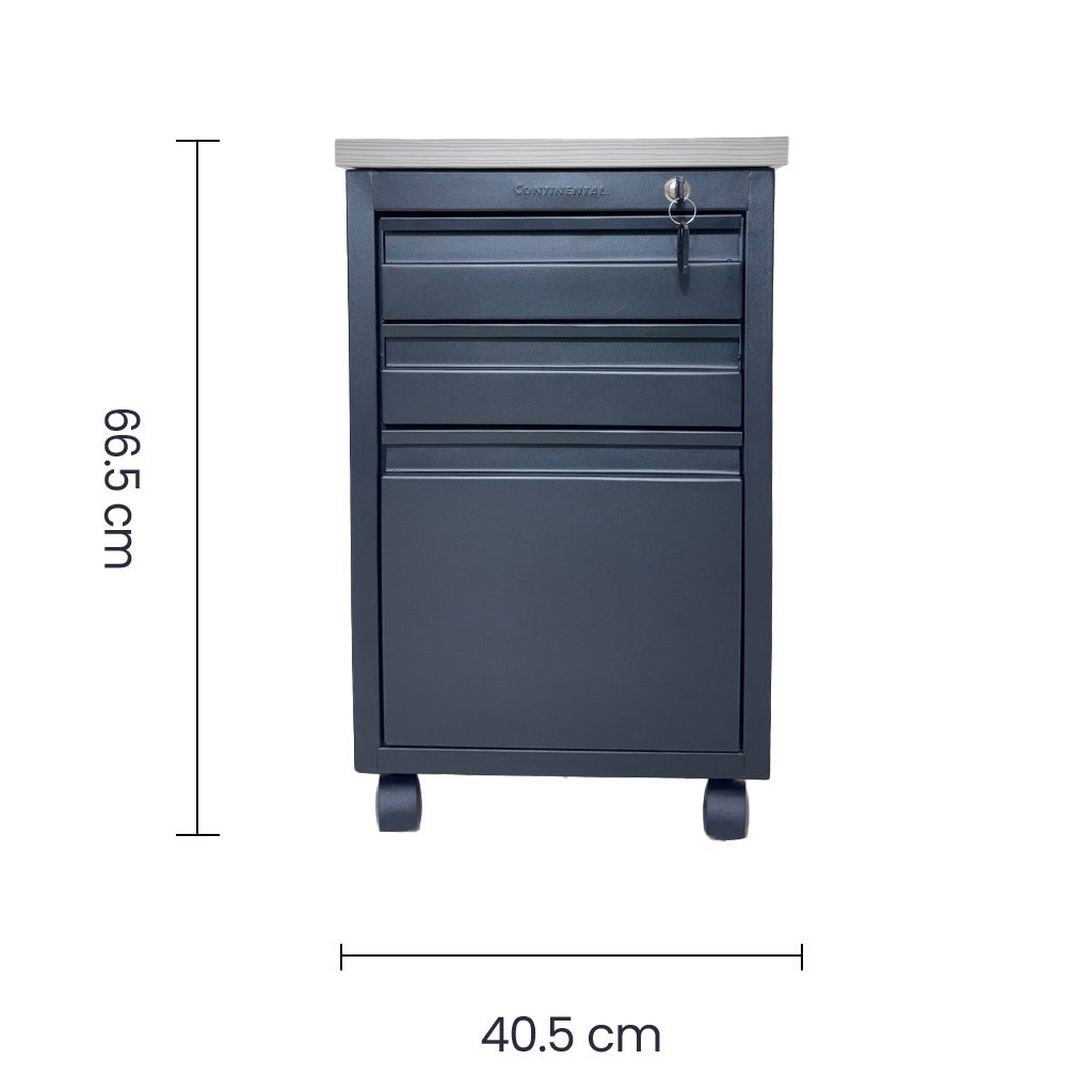 Archivero Móvil Continental 3 Gavetas Negro - Image 3