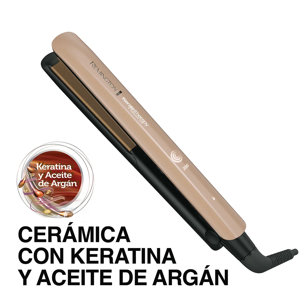 Plancha Alisadora Keratin Therapy Keratina y Aceite de Argán S8599 Remington - Imagen 2