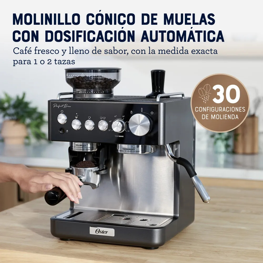 Cafetera Espresso Perfect Brew con Molino 1600W BVSTEM7301 Oster - Imagen 5