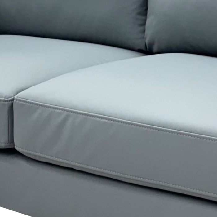 SOFA EN L CUERO SINTETICO GRIS - Imagen 4