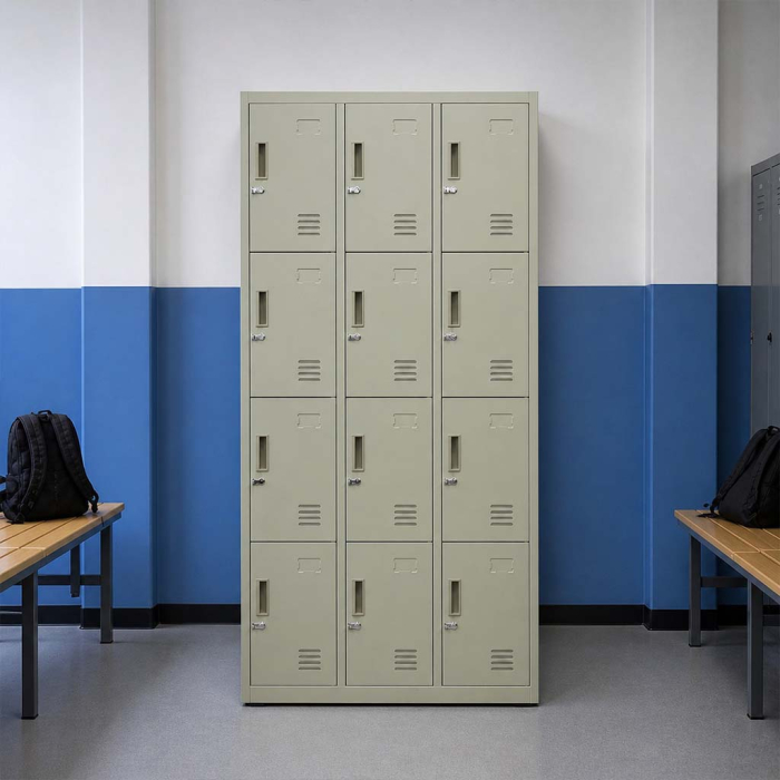 LOCKER 12 COMPARTIMENTOS BEIGE - Imagen 6