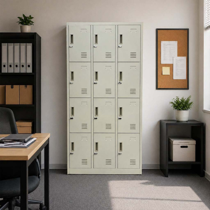 LOCKER 12 COMPARTIMENTOS BEIGE - Imagen 3