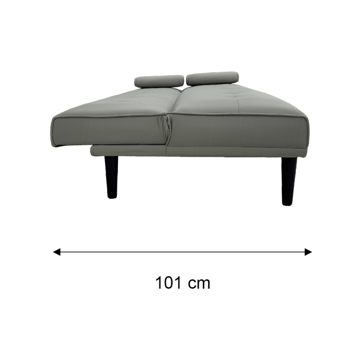 SOFÁ CAMA CUERO SINTETICO GRIS - Imagen 5