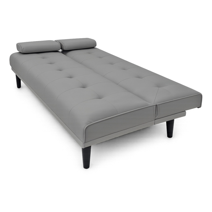 SOFÁ CAMA CUERO SINTETICO GRIS - Imagen 6