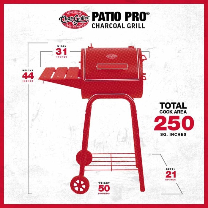 PARRILLA DE CARBÓN 250" CUADRADAS CHARGRILLER - Imagen 5